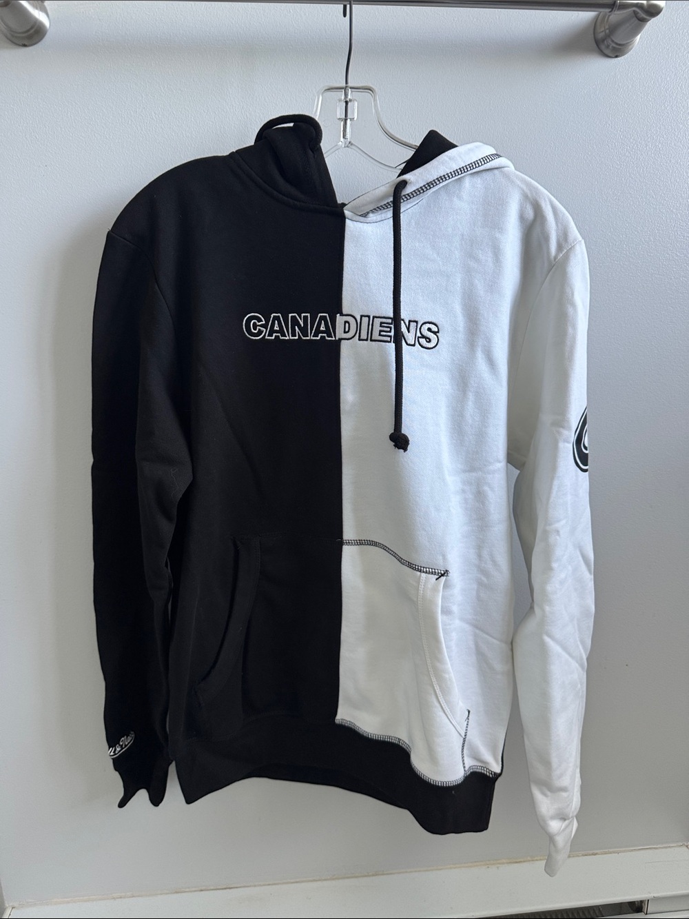 Mitchell & Ness Black and White Canadiens Split Hoodie